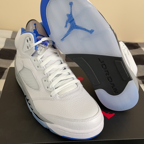 Jordan Retro 5 White Blue Black